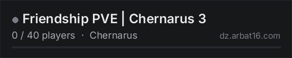 Friendship PVE | Chernarus 3 on the AR16 DayZ server list