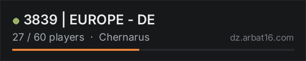 3839 | EUROPE - DE on the AR16 DayZ server list