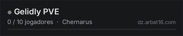 Gelidly PVE na lista de servidores de DayZ da AR16