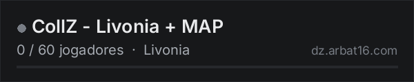 CollZ - Livonia + MAP na lista de servidores de DayZ da AR16