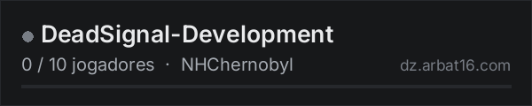 DeadSignal-Development na lista de servidores de DayZ da AR16