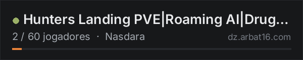 Hunters Landing PVE|Roaming AI|Drugs|verif-QNRECP na lista de servidores de DayZ da AR16