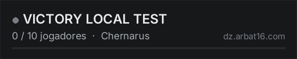 VICTORY LOCAL TEST na lista de servidores de DayZ da AR16