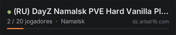 (RU) DayZ Namalsk PVE Hard Vanilla Plus na lista de servidores de DayZ da AR16