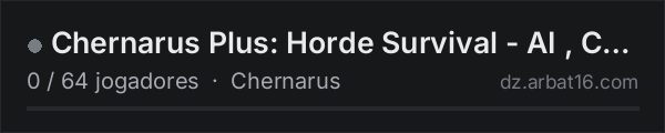Chernarus Plus: Horde Survival - AI , Convoys, Airddrops na lista de servidores de DayZ da AR16