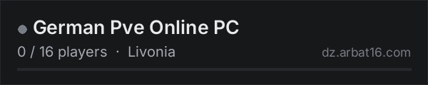 German Pve Online PC on the AR16 DayZ server list