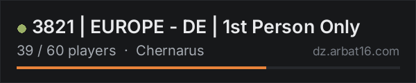 3821 | EUROPE - DE | 1st Person Only on the AR16 DayZ server list