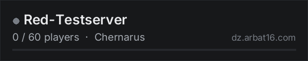 Red-Testserver on the AR16 DayZ server list