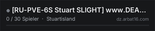 [RU-PVE-6S Stuart SLIGHT] www.DEAD-SILENCE.ru [4 SEASON] in der DayZ-Serverliste von AR16