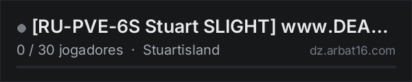 RU-PVE-6S Stuart SLIGHT www.DEAD-SILENCE.ru 4 SEASON na lista de servidores de DayZ da AR16