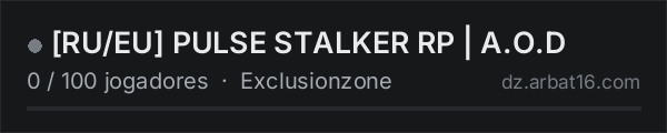 [RU/EU] PULSE STALKER RP | A.O.D na lista de servidores de DayZ da AR16