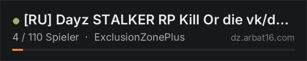 [RU] Dayz STALKER RP Kill Or die vk/dayz_kod NO WHITELIST in der DayZ-Serverliste von AR16