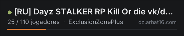 RU Dayz STALKER RP Kill Or die vk/dayz_kod NO WHITELIST na lista de servidores de DayZ da AR16