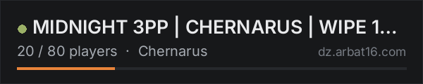 MIDNIGHT 3PP | CHERNARUS | WIPE 17.10 on the AR16 DayZ server list
