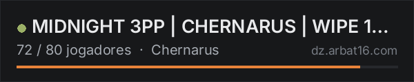 MIDNIGHT 3PP | CHERNARUS | WIPE 17.10 na lista de servidores de DayZ da AR16