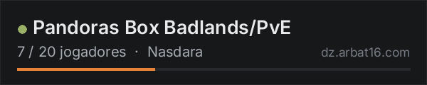 Pandoras Box Badlands/PvE na lista de servidores de DayZ da AR16