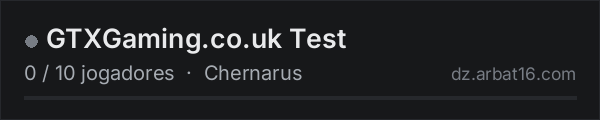 GTXGaming.co.uk Test na lista de servidores de DayZ da AR16
