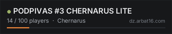 PODPIVAS #3 CHERNARUS LITE on the AR16 DayZ server list