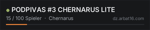 PODPIVAS #3 CHERNARUS LITE in der DayZ-Serverliste von AR16