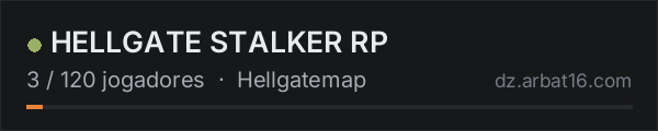HELLGATE STALKER RP na lista de servidores de DayZ da AR16