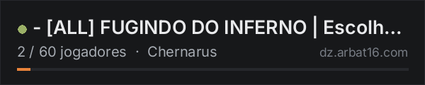 - [ALL] FUGINDO DO INFERNO | Escolha PVE ou PVP+HeliTaxi+Bots+M na lista de servidores de DayZ da AR16