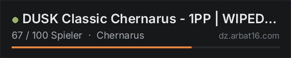 DUSK Classic Chernarus - 1PP | WIPED OCT 3 | AUTUMN in der DayZ-Serverliste von AR16