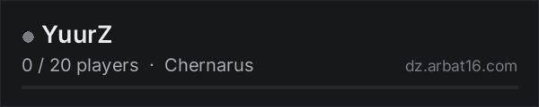 YuurZ on the AR16 DayZ server list