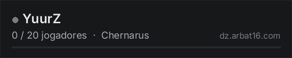 YuurZ na lista de servidores de DayZ da AR16