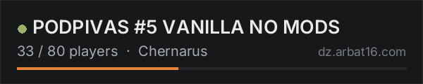 PODPIVAS #5 VANILLA NO MODS on the AR16 DayZ server list