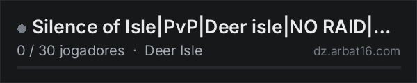 Silence of Isle|PvP|Deer isle|NO RAID|Bots|Missions|NoWipe na lista de servidores de DayZ da AR16