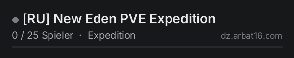 [RU] New Eden PVE Expedition in der DayZ-Serverliste von AR16