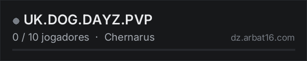 UK.DOG.DAYZ.PVP na lista de servidores de DayZ da AR16