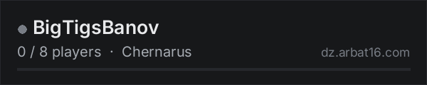 BigTigsBanov on the AR16 DayZ server list