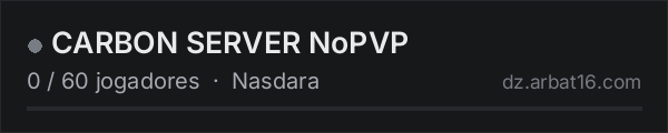 CARBON SERVER NoPVP na lista de servidores de DayZ da AR16