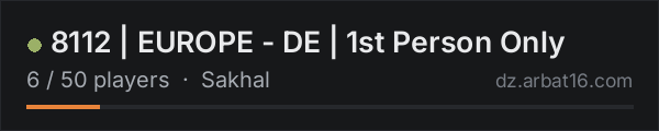 8112 | EUROPE - DE | 1st Person Only on the AR16 DayZ server list