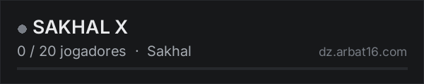 SAKHAL X na lista de servidores de DayZ da AR16