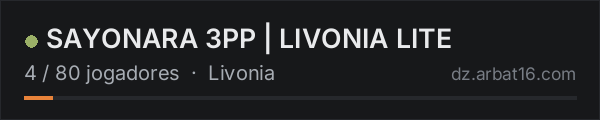 SAYONARA 3PP | LIVONIA LITE na lista de servidores de DayZ da AR16