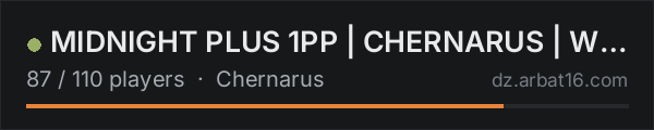 MIDNIGHT PLUS 1PP | CHERNARUS | WIPE 17.10 on the AR16 DayZ server list