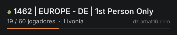 1462 | EUROPE - DE | 1st Person Only na lista de servidores de DayZ da AR16