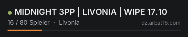 MIDNIGHT 3PP | LIVONIA | WIPE 17.10 in der DayZ-Serverliste von AR16
