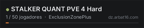 STALKER QUANT PVE 4 Hard na lista de servidores de DayZ da AR16