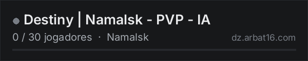 Destiny | Namalsk - PVP - IA na lista de servidores de DayZ da AR16