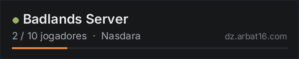 Badlands Server na lista de servidores de DayZ da AR16