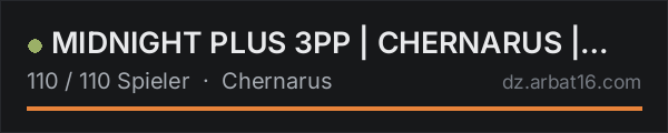 MIDNIGHT PLUS 3PP | CHERNARUS | WIPE 17.10 in der DayZ-Serverliste von AR16
