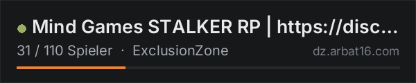 Mind Games STALKER RP | https://discord.gg/mgstalkerrp in der DayZ-Serverliste von AR16