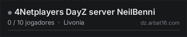 4Netplayers DayZ server NeilBenni na lista de servidores de DayZ da AR16