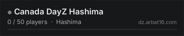 Canada DayZ Hashima on the AR16 DayZ server list