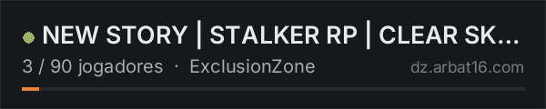 NEW STORY | STALKER RP | CLEAR SKY #1 | NO WL | AOD na lista de servidores de DayZ da AR16
