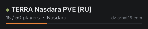 TERRA Nasdara PVE RU on the AR16 DayZ server list