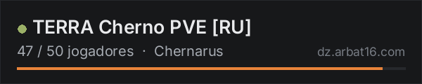 TERRA Cherno PVE [RU] na lista de servidores de DayZ da AR16